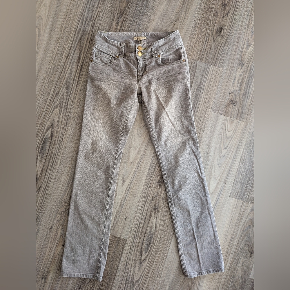 Cabi Straight Leg Jeans Light Gray‎ Size 4 Like New.